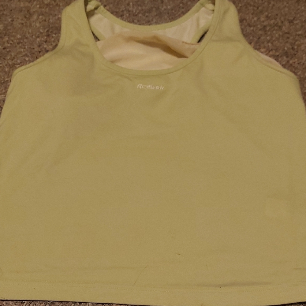 Reebok Yellow Sleeveless Crop Tank Top